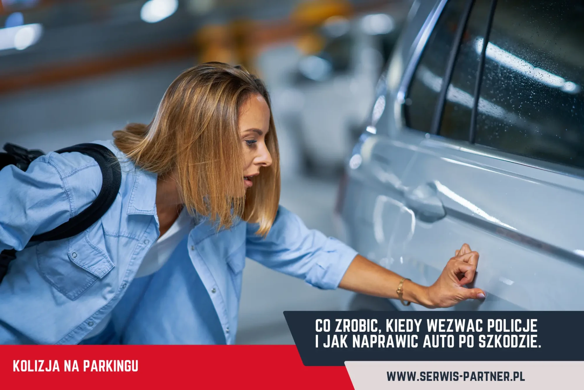 Kolizja na parkingu bez danych – uszkodzone auto serwis partner wągrowiec